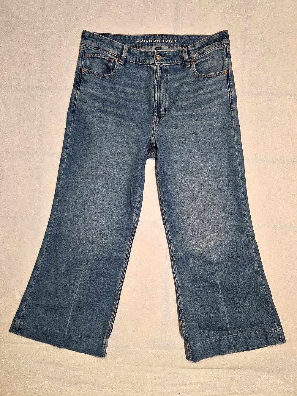 American Eagle High-Rise Flare Jeans Waist 12 Short Blue